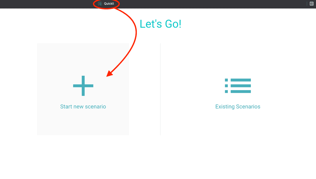 It takes seconds to get started with a new customer scenario in Quickli