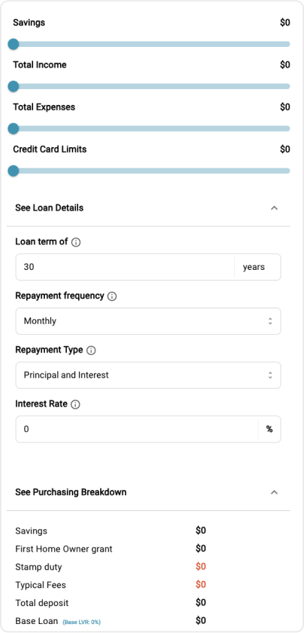 Calculator input panel